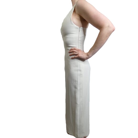 Petite Vintage Cream Holiday Party Dress XXS Formal Bead Bombshell Old Hollywood - Picture 3 of 12